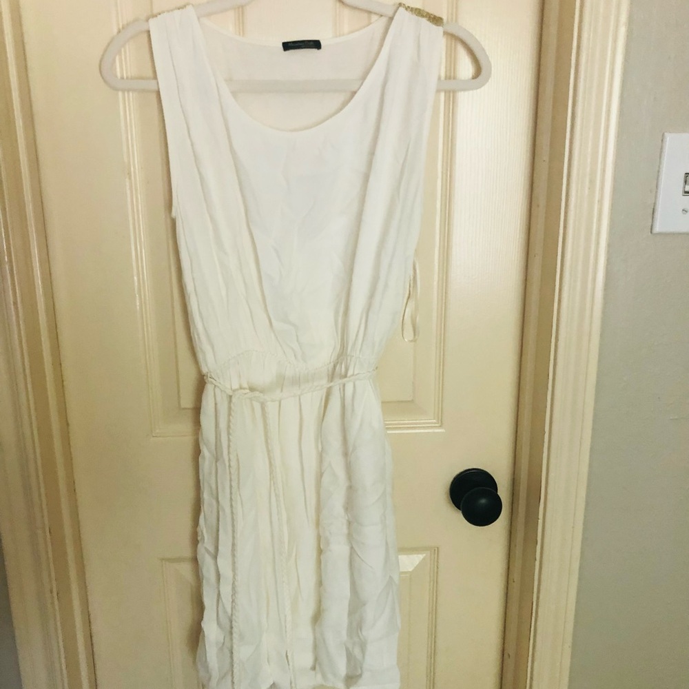 Massimo Dutti Cream Mini Dress